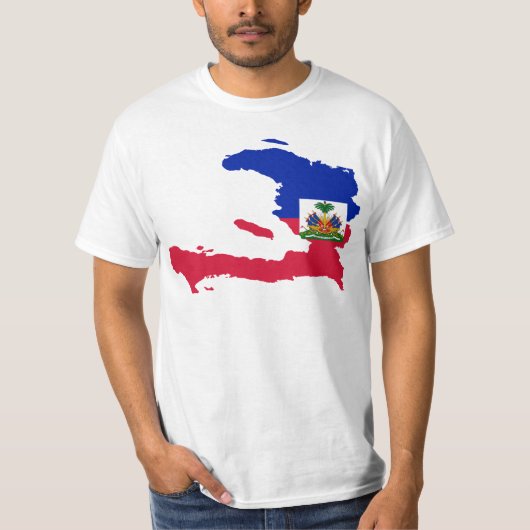Haïti vlag Kaart HT T-shirt (Voorkant)
