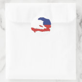 Haïti vlag kaart ronde sticker (Tas)