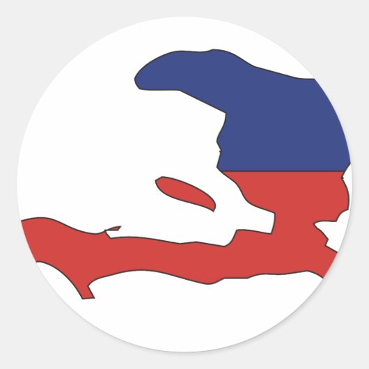 Haïti vlag kaart ronde sticker (Voorkant)