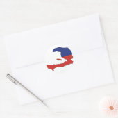 Haïti vlag kaart ronde sticker (Envelop)