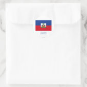 Haïti Vlag met naam Ronde Sticker (Tas)