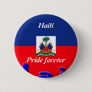 Haïti vlag pin terug knoppen ronde button 5,7 cm