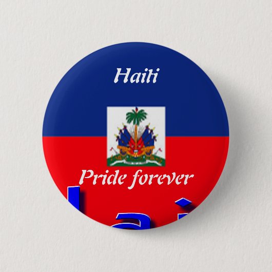 Haïti vlag pin terug knoppen ronde button 5,7 cm (Voorkant)