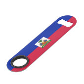 Haiti Vlag Speed Flessenopener (Voorkant Gekanteld)