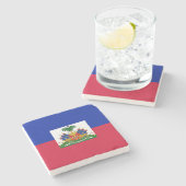 Haiti Vlag Stenen Onderzetter (Zijkant)