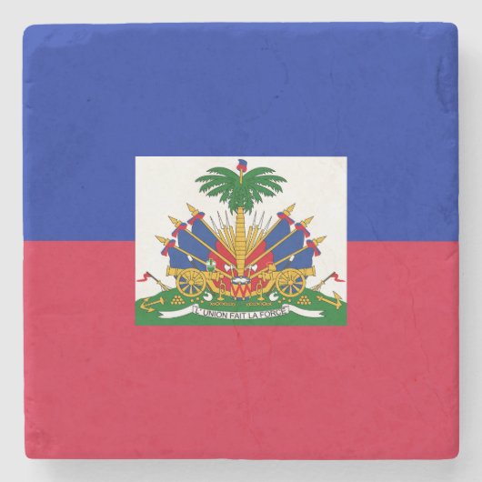 Haiti Vlag Stenen Onderzetter (Voorkant)