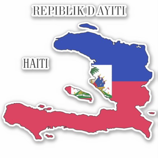 Haïti-vlag Sticker (Voorkant)