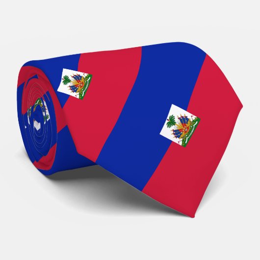 Haiti Vlag Stropdas (Opgerold)