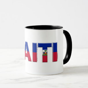 Haiti Vlag Tekst Caribische Trots Design Mok