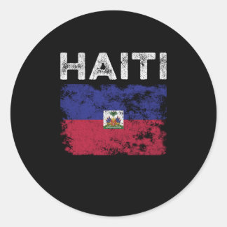Haïti vlag verhit - Haïtiaanse vlag Ronde Sticker