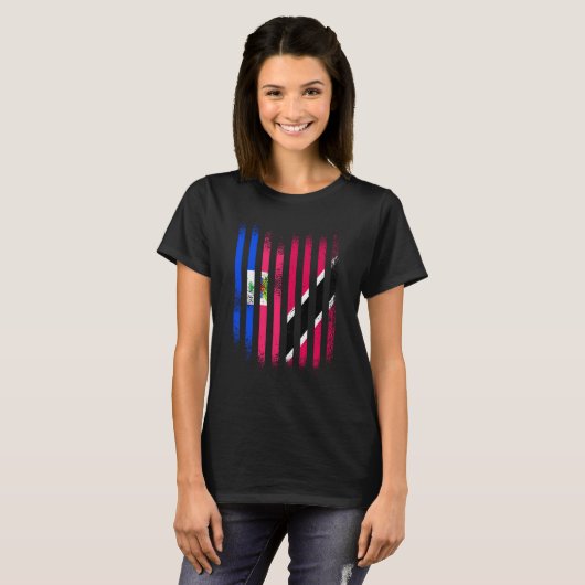 Haïti vlag vlag Trinidad&Tobago - Groen land vlagg T-shirt (Voorkant volledig)