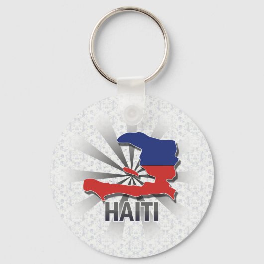 Haïti - Vlaggenkaart 2.0 Sleutelhanger (Voorkant)