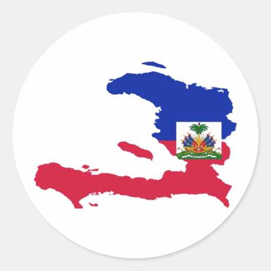 Haïti Vlaggenkaart HT Ronde Sticker (Voorkant)