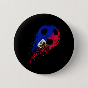 Haïti Voetbal Haïtiaanse Vlag Trots Voetbalspeler  Ronde Button 5,7 Cm