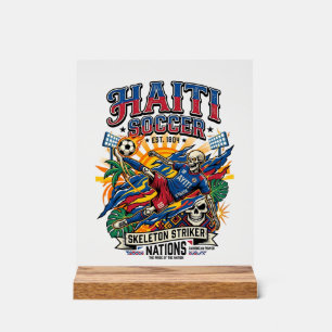 Haïti Voetbal Skelet Aanvaller Landen Poster Stijl