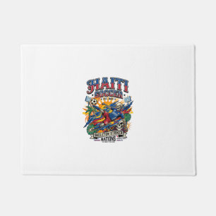 Haïti Voetbal Skelet Aanvaller Landen Poster Stijl Deurmat