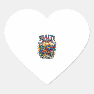 Haiti Voetbal Skelet Aanvaller Landen Poster Stijl Hart Sticker