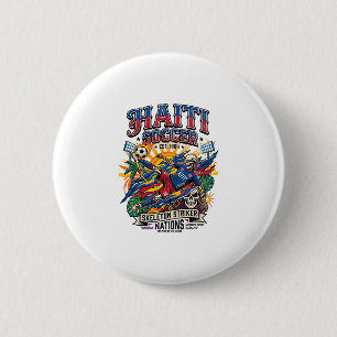 Haiti Voetbal Skelet Aanvaller Landen Poster Stijl Ronde Button 5,7 Cm
