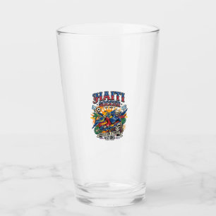 Haïti Voetbal Skelet Aanvaller Naties Poster Stijl Glas