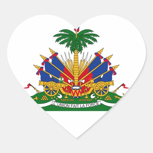 Haïti Wapenschild HT Hart Sticker (Voorkant)