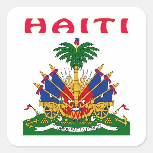 Haïti - wapenschild vierkante sticker (Voorkant)