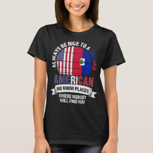 Haïtiaans-Amerikaanse kent de vlag Haïti T-shirt