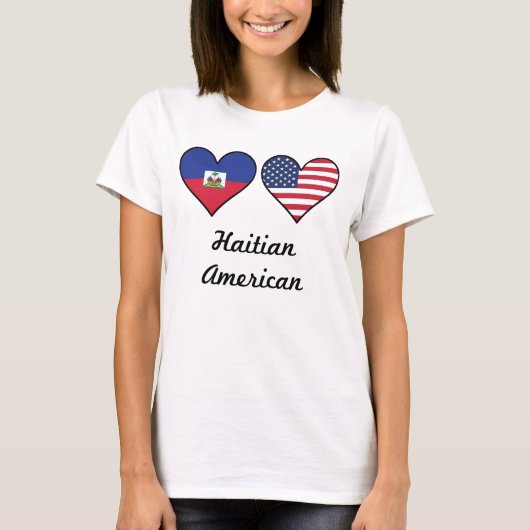 Haïtiaans-Amerikaanse vlag T-shirt (Voorkant)