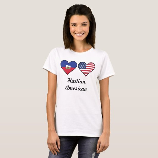 Haïtiaans-Amerikaanse vlag T-shirt (Voorkant volledig)