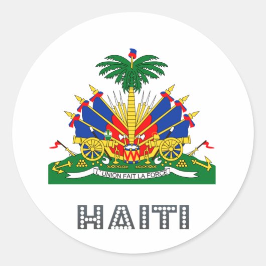 Haïtiaans embleem ronde sticker (Voorkant)