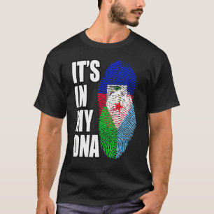 Haïtiaans en Djiboutian Mix DNA Flag Heritage T-shirt