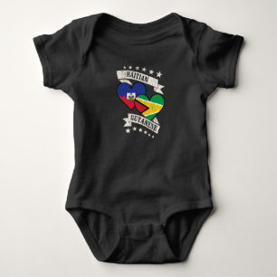 Haïtiaans-Guyaanse hartvlaggen Haïti-Guyana Romper