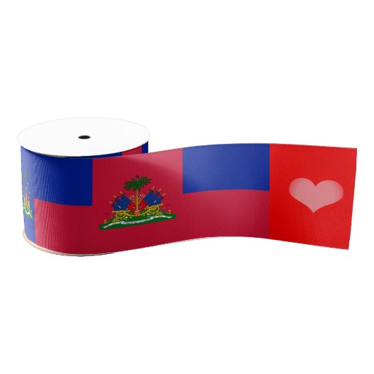 Haïtiaans vlaglint, embleem, hart, Haïti Grosgrain Lint (Spoel)