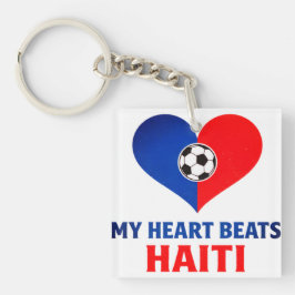 Haïtiaans Voetbal Hartslag Haïti is mijn Hart Sleutelhanger