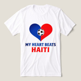 Haïtiaans Voetbal Hartslag Haïti is mijn Hart Tri-Blend Shirt