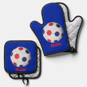 Haïtiaans Voetbal Ovenwant & Pannenlap Set (Voorkant / Achterkant)