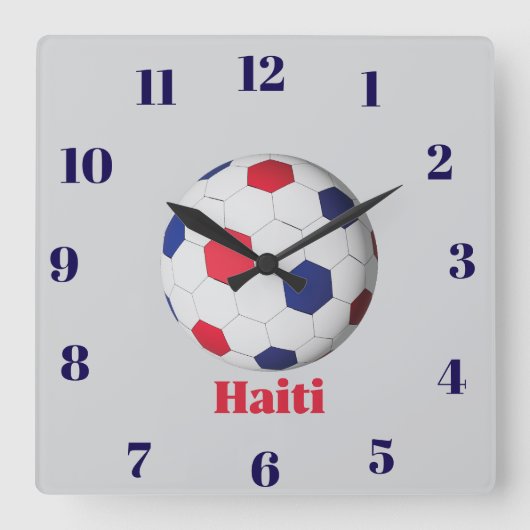 Haïtiaans Voetbal Vierkante Klok (Voorkant)