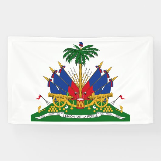 Haïtiaans wapenschild (Haïti) Spandoek (Horizontaal)
