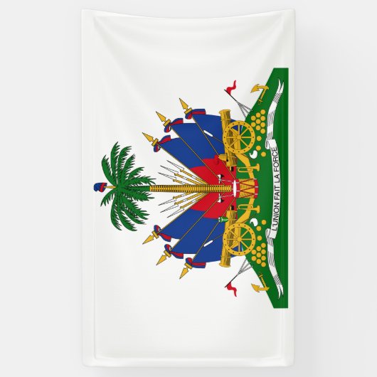 Haïtiaans wapenschild (Haïti) Spandoek (Verticaal)