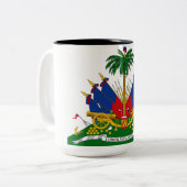 Haïtiaans wapenschild (Haïti) Tweekleurige Koffiemok (Voorkant links)