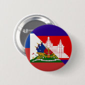 Haïtiaanse Cambodjaanse vlag | Haïti HalfCambodjaa Ronde Button 5,7 Cm (Voorkant /achterkant)