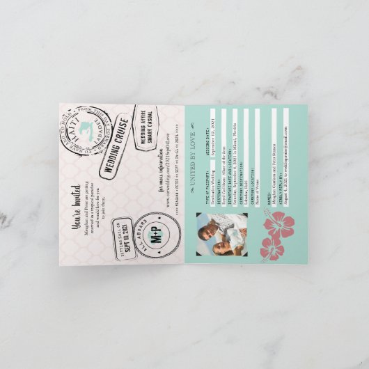 Haitiaanse Cruise Paspoort Trouw Uitnodiging (Binnen)