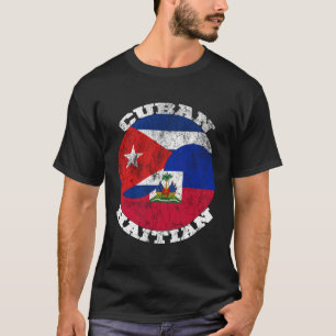 Haïtiaanse Cubaanse vlag Halve Cubaanse helft Haït T-shirt