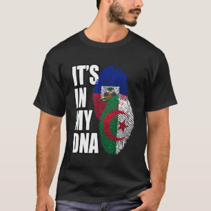Haïtiaanse en Algerijnse mix DNA vlag erfgoed T-shirt