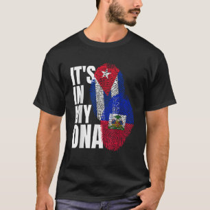 Haïtiaanse en Cubaanse Mix DNA-vlag - Erfgoedvlag T-shirt