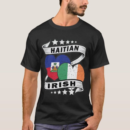Haïtiaanse en Ierse vlag T-shirt (Voorkant)