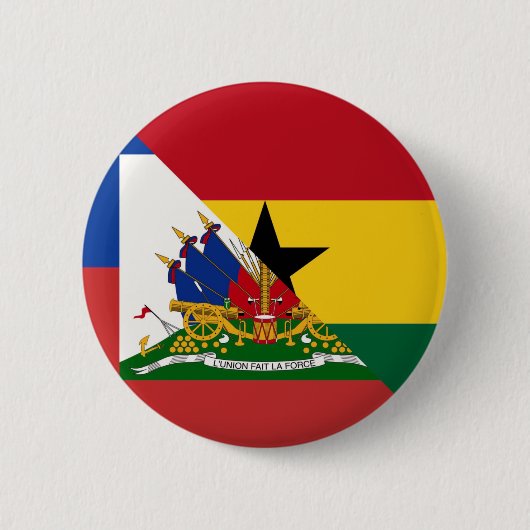 Haïtiaanse Ghanese vlag | Half Haïti Ghana Ronde Button 5,7 Cm (Voorkant)