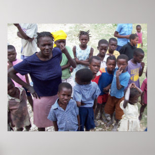 Haïtiaanse hongergezichten poster