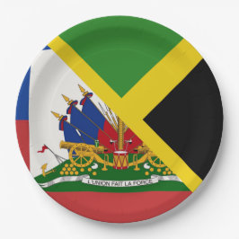 Haïtiaanse Jamaicaanse vlag | Halve Jamaica Haïti Papieren Bordje
