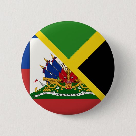 Haïtiaanse Jamaicaanse vlag | Halve Jamaica Haïti Ronde Button 5,7 Cm (Voorkant)