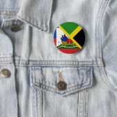 Haïtiaanse Jamaicaanse vlag | Halve Jamaica Haïti Ronde Button 5,7 Cm (In situ)